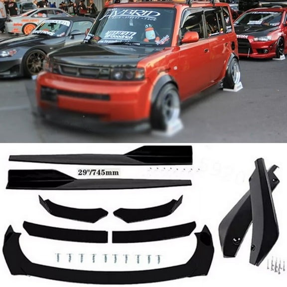 Front & Rear Bumper Lip Spoiler Splitter Body Kit & Side Skirt For Scion xB