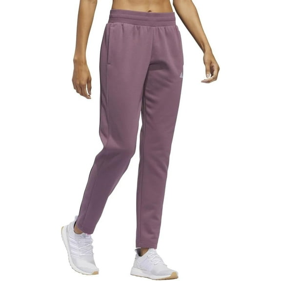 adidas Womens Relaxed Fit Tapered Legs Fleece Pant - Purple (Shadow Fig), Large