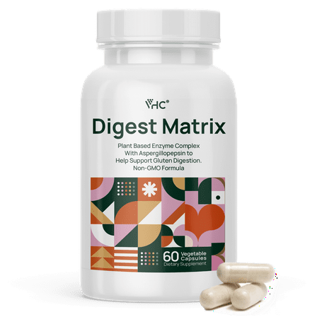VHC Digestive Enzymes for Women & Men, Maximum Strength 500mg Protease, Amylase, Lipase, Bromelain 18 in 1 Complex Enzymes for Digestion