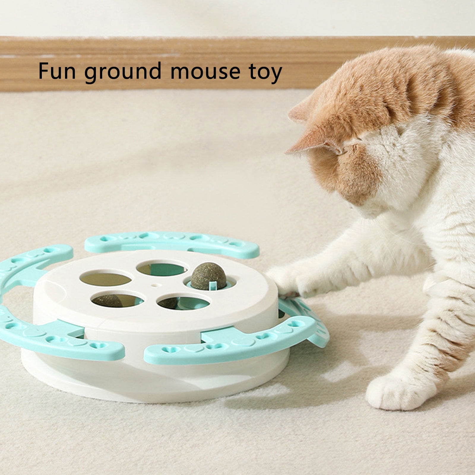 Puzzle Treat Game for Cats Interactive Cats Exercise Catmint Toy Treat Dispenser Teaser Toy for Indoor Cats Entertainment