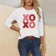 thumbnail image 5 of RKSTN Valentine's Gifts Women's 3/4 Sleeve T Shirts Top Oversized Crewneck Valentines Graphic Print Short Sleeve Shirt Womens Casual Solid Round Neck Loose Three Quarter Sleeve Shirt Spring Clothes, 5 of 7