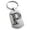 Silver, variant on Stainless Steel Letter P Initial Dotted Monogram Engraved Engraved Dog Tag Keychain Keyring