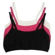 Fruit of the Loom Girls Pull Over Spaghetti Strap Sports Bra 3-Pack, Sizes 28-38