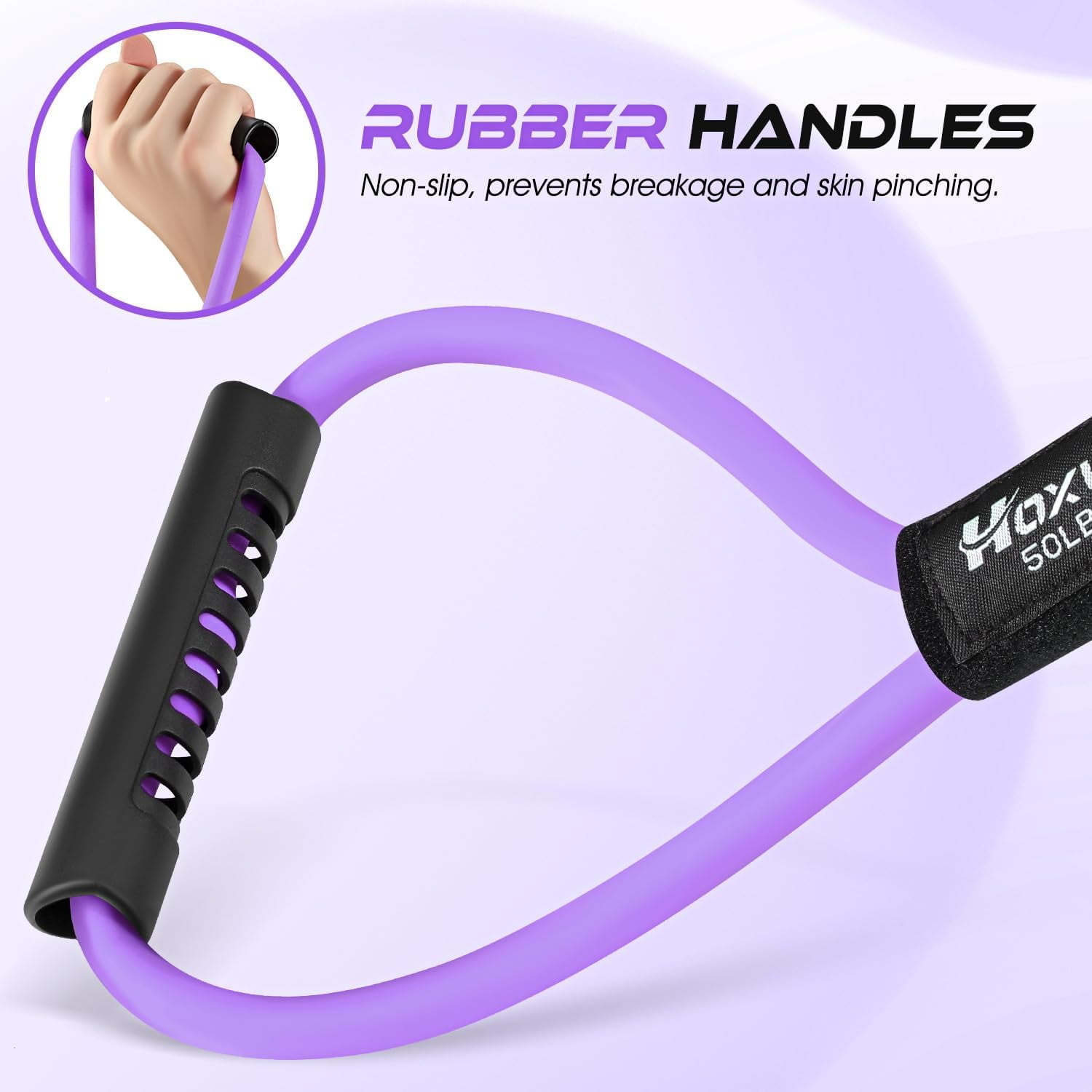 JJEAN-Resistance Bands, Figure 8 Resistance Band, Exercise Bands with Handles, Weights Workout Bands for Arms, Back, Shoulder, Leg, Physical Therapy, Pilates, Home Workout Equipment That Replace Dumb