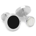 thumbnail image 3 of Men's Double Sided Onyx Round Beveled Cufflinks, 3 of 6