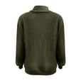 thumbnail image 5 of Women's Stand Collar Quarter Zip Fleece Pullover, Oversized Solid Color Long Sleeve Sweatshirt with Soft Comfort Fabric for 2025 Fall Fashion, Casual Daily Wear and Street Style Outfits Green XXL, 5 of 6