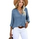 thumbnail image 2 of Blusa con botones de verano,Blusa de verano para mujer Camisa holgada con botones para mujer Blusa con botones para mujer Calidad en la que puede confiar, 2 of 6