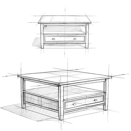Simpli Home - Warm Shaker Square Coffee Table - Tobacco Brown