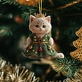 thumbnail image 7 of CoreLiving Orange Cat Christmas Ornament - Cat Ornaments for Tree, 2D Acrylic Fat Cat Gift, Christmas Cat Tree Decor, Home Holiday Party Decoration, 7 of 7