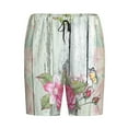 thumbnail image 4 of Naloa Vintage Wood with Floral Men's Short Pajama Pants, Lounge Comfort Shorts with Elasticized Waistband and Side Pockets - Small, 4 of 9