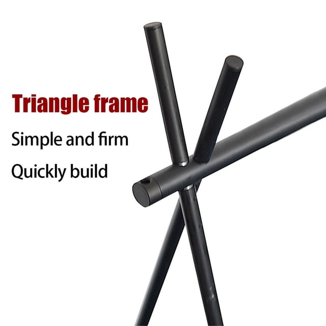 stanreset Outdoor Camping Folding Hanging Rack Triangular Clothes Camp Cookware Rack Stand Camping Accessory Black