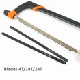 thumbnail image 3 of Conjunto de cuadros de 12 pulgadas de hacksaw con cuchillas de reemplazo adicional 2pcs 4/18/24 TPI Vio a mano alta tensión de servicio pesado, 3 of 8