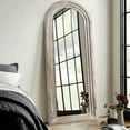 thumbnail image 3 of Arched Distressed Wood Mirror Full-length Floor Mirror 64x21 - Weathered White, 3 of 5