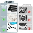 thumbnail image 5 of UHOMEPRO Hanging Egg Chair with Stand, Patio PE Wicker Swing Chair with Cushion and Headrest, Outdoor Hammock Egg Chair for Home Bedroom Patio Balcony, 350 lbs Capacity, Beige+Blue, 5 of 9