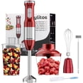 thumbnail image 1 of Keylitos Batidora de mano de inmersión 5 en 1, [actualizada] Batidora de mano de 1000 W con picadora de 600 ml, vaso de precipitados de 800 ml, batidor y espumador de leche para batidos, alimentos par, 1 of 5