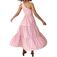 thumbnail image 4 of Liacowi Women Summer One Shoulder Dress Baggy Pleated Sleeveless Strap Flowy Ruffle Beach Party Maxi Dress, 4 of 6