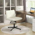 thumbnail image 5 of Costway Criss Cross Legged Office Chair Ergonomic Mid Back Computer Desk Chair Beige, 5 of 10