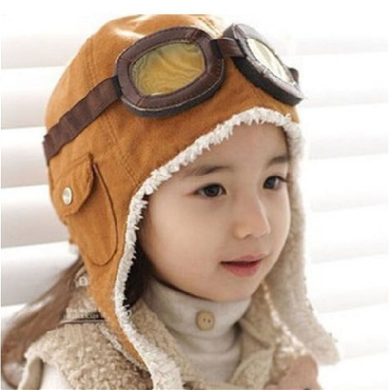 Butterme bébé Enfants Filles Garçons Pilot aviator chapeaux Avec Cache-oreilles Cool Mode chapeaux dhiver Beanie Casquette 
