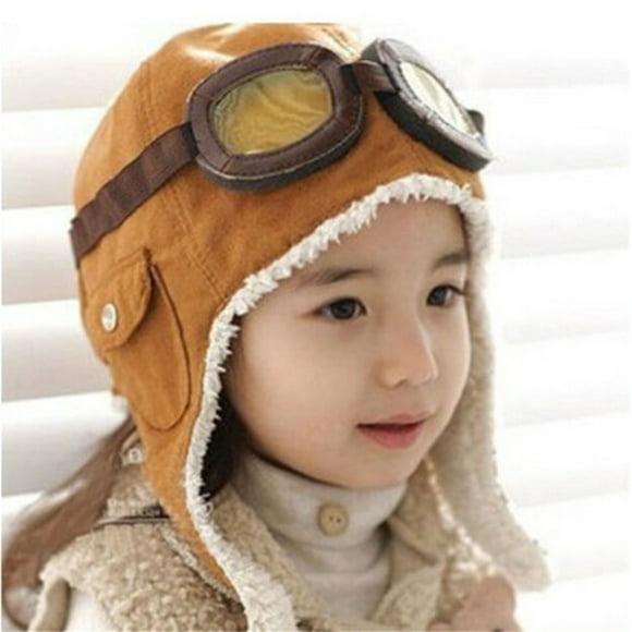 Childrens Winter Soft Warm Hat Pilot Caps Boy Girl Aviator Hat Earflap Adjustable Cap