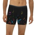 thumbnail image 2 of Picia Color Musical Notes Pattern Men's Athletic Long Leg Briefs , Performance Stretch Underwear，Moisture-Wicking, 2 of 7