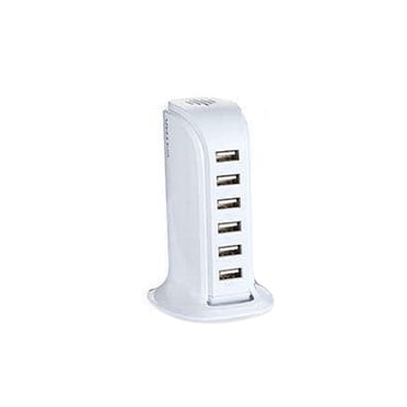 Smart Power 6 USB Colorful Tower for Every Desk at Home or Office charge any Gadget - Color: PINK main image 0