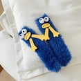 thumbnail image 3 of Lovskoo Winter Men and Women Coral Velvet Thickened Cute Novelty Gifts Novelty Socks Furry Floor Socks Blue, 3 of 3
