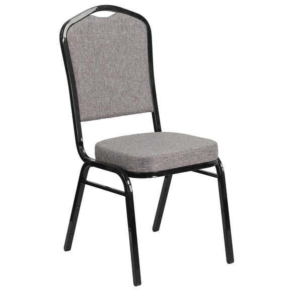 Bowery Hill Contemporary Fabric Banquet Chair in Black and Gray