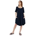 thumbnail image 5 of Inkmeso Nightgowns for WoMen's Short Sleeve W/ Round Neck Nightdress Jersey Tunic Loungewear, 5 of 7