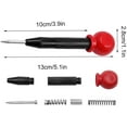 thumbnail image 2 of 2PCS Auto Center Punch 13cm Steel Auto Center Punch Adjustable Impact Center Punch Auto Center Punch with Cap Precision Auto Center Punch for Metal Wood- Gold Black, 2 of 5
