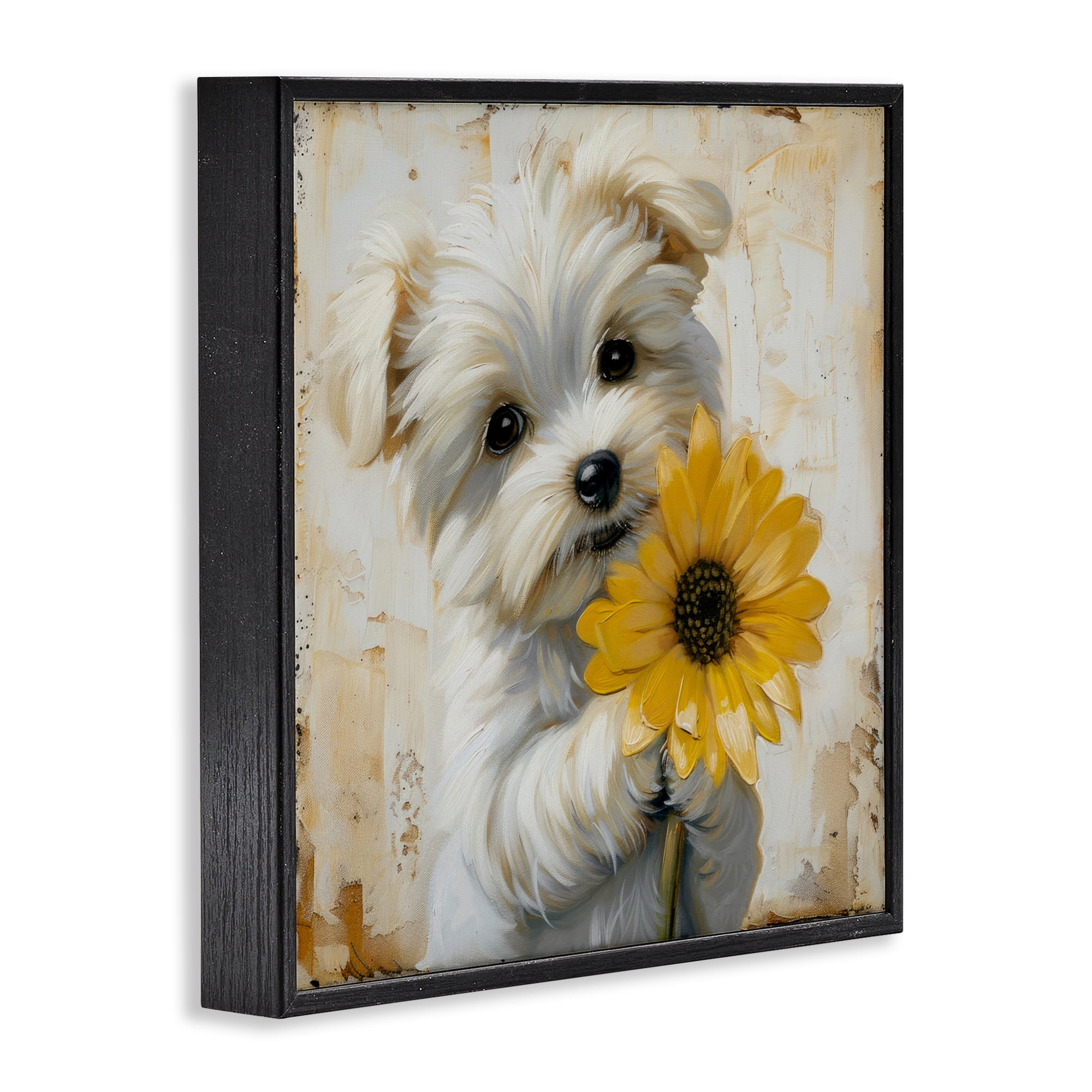 Stupell Industries Little Lucky Puppy Black Framed Giclee Art, design by Tina LeCour