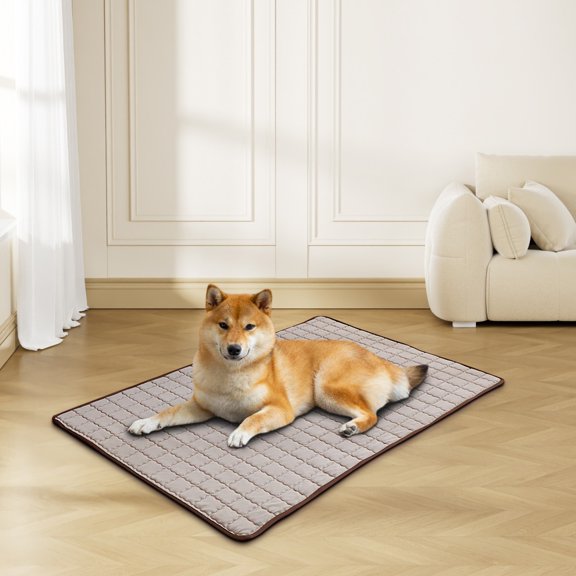 Dog Mat Pad 2025 Upgraded Pet Ice Silk Mats Water Absorption Top Materials Safe Easy Carry EZ Clean Keep Cooling for Pets(Coffee 90cmx60cm)