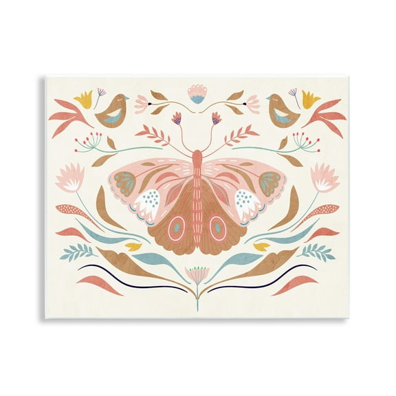 Stupell Industries Boho Folk Moth Insects Painting Unframed Art Print Wall Art, 14 x 11