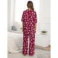 thumbnail image 4 of MINTREUS Valentine's Day Lounge Sets for Women Knit Short Sleeve Tops and Long Pants Soft Comfy Pajamas Set Oversized 2 Piece Outfits S-2X, 4 of 8