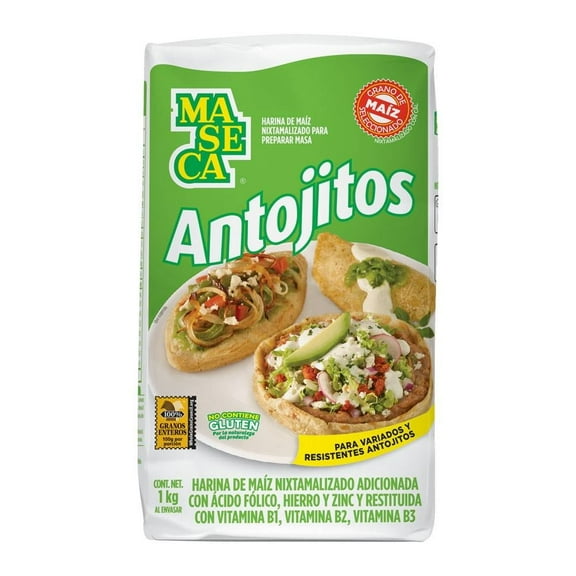 Harina de maíz Maseca nixtamalizado antojitos 1 kg