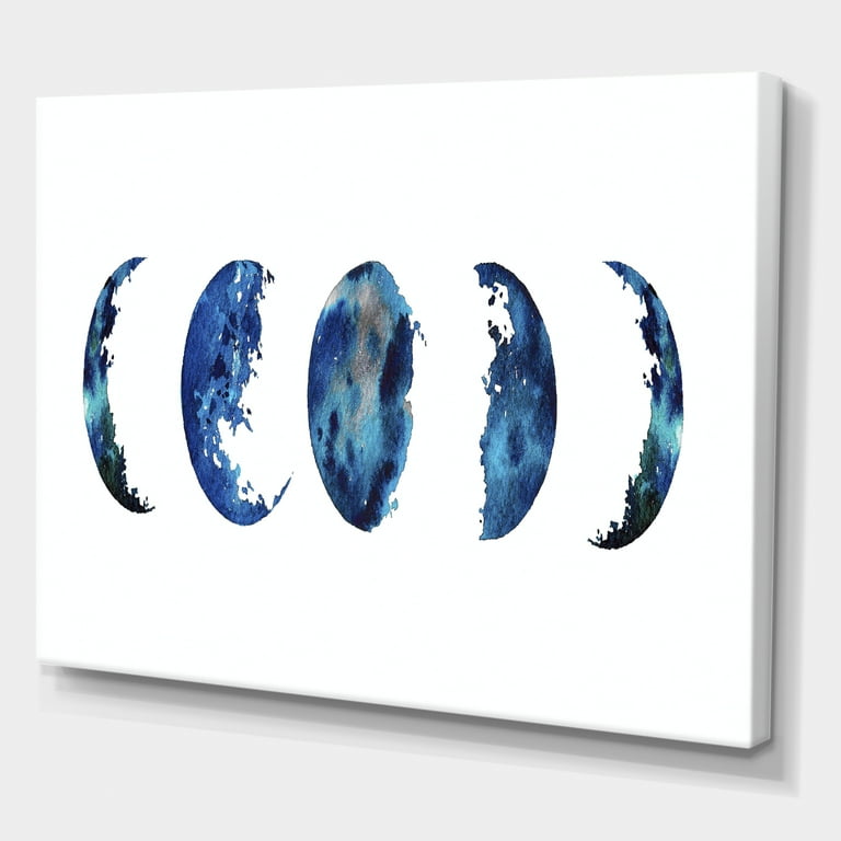 Blue Moon Different Phases 8 in x 12 in Painting Canvas Art Print, by  Designart - Walmart.com