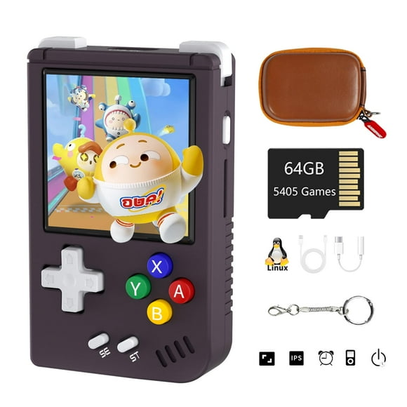 RG Nano Pocket Mini Video Handheld Game Console Keychain 1.54" IPS Screen Aluminum Alloy Game Player Linux System 64G TF Card Preload 5360 Classic Games 1050mAh Battery