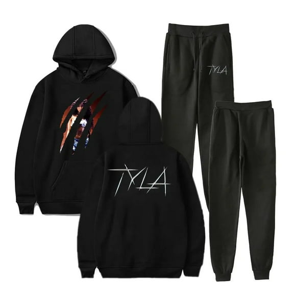 Tyla Scratch Hoodie Jogger Pants Fashion Two Piece Set Women Men Sweatsuits