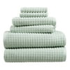Hotel Style 6-Piece Egyptian Cotton Textured Bath Coordinate Towel Set, Soft Sea
