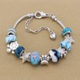 thumbnail image 5 of Pulsera de dijes europeos chapada en oro para mujeres y niñas, brazalete de cristal con forma de corazón de diamante, 5 of 5