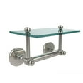 thumbnail image 1 of Allied Brass Prestige Skyline Two Post Toilet Tissue Holder with Glass Shelf Satin Brass, 1 of 2