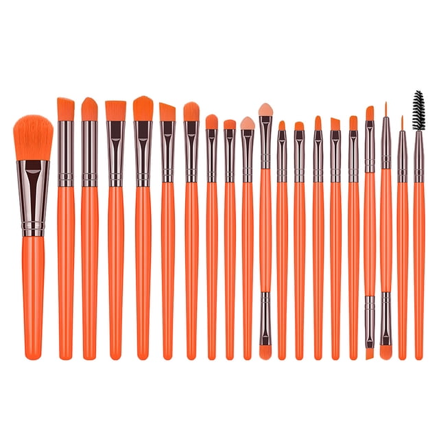 Extra Savings,Fluorescent Makeup Brush Makeup Brush Beauty Makeup Tool Set 20pcs,PENDANE,Orange