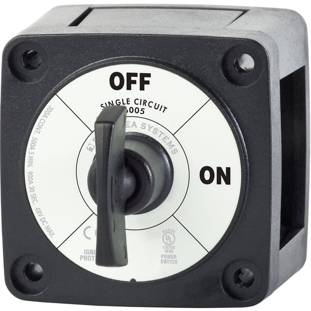 Interruptor de batería Blue Sea M-Series de encendido/apagado negro con llave 300A