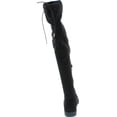 thumbnail image 4 of YOKI Anora Women's Drawstring Side Zipper Low Heel Thigh High Boots, 4 of 7