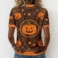 thumbnail image 5 of SIYUDAN Halloween Womens Shirt V Neck Short Sleeve Pumpkin Shirt Women Graphic Tshirts for Women Orange Halloween Shirt Fall Shirts for Women, Size XXXL, 5 of 6