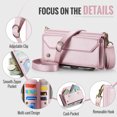 thumbnail image 4 of Compatible with Samsung Galaxy A56 5G Wallet Case, 10 Card Slots & 1 Zipper Coin Pocket & 1 Cash Slot & 1 Cash Pocket & Lanyard & Crossbody Strap & Kickstand & RFID Blocking Phone Case, Pink, 4 of 10