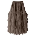 thumbnail image 2 of Taylonsss Womens High Waisted Lace Patchwork Mesh Pleated A-line Mid Length Skirt Stylish Casual Spring Summer Beach Party Daily, 2 of 5