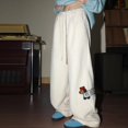 thumbnail image 2 of Arlun Wide Leg Warm Sherpa Pants Y2k Womens Winter Thick Baggy Long Pants Cute Dachshund Embroidery Elastic Waist Drawstring Streetwear Trousers 2025 Stylish Outfits White XL, 2 of 6