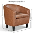 thumbnail image 4 of Yaheetech Faux Leather Accent Chair for Living Room, Brown, 4 of 8