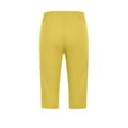 thumbnail image 5 of DDAPJ pyju Rhinestone Leggings for Women 2025 Summer Dressy Casual Cropped Pants Buttery Soft Knee Length Pants Sales Today Clearance Yellow XXL, 5 of 6