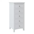 thumbnail image 4 of 5 Drawers Solid Wood Lingerie Chest in White, Tall Dresser Storage Chest Cabinet Nightstand with Antique Silver Handles, Chest of Drawers, Dresser for Bedroom with 5 Drawers, Easy Installation, White, 4 of 7